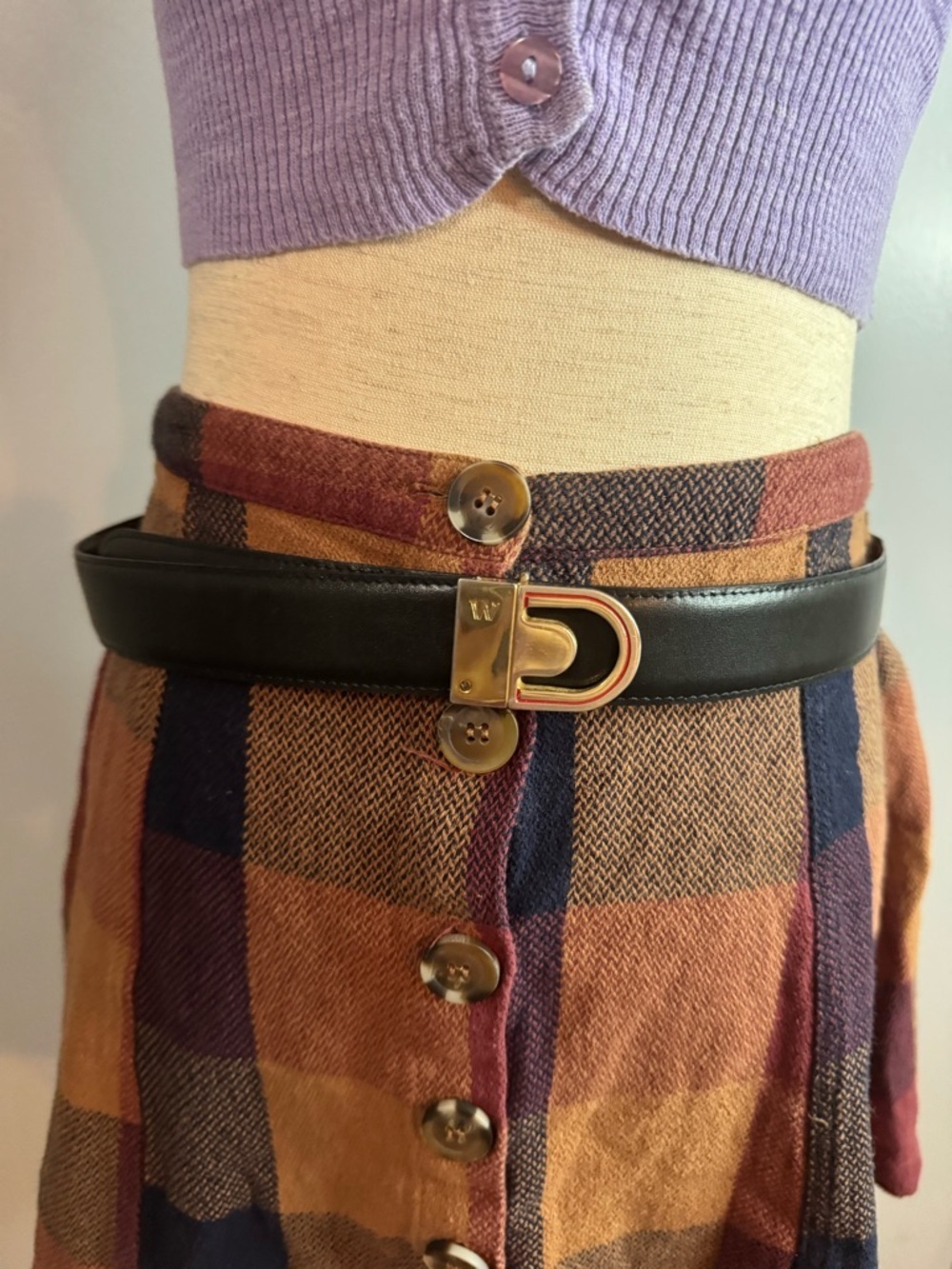 St. Marco Black Leather Belt